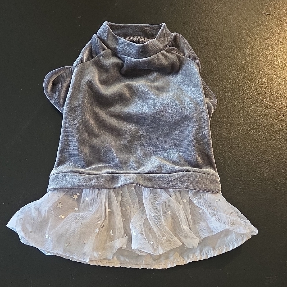 Top Paw Gray Velour Dog Dress Size Small